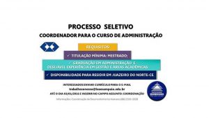 Read more about the article Processo Seletivo – Coordenação do curso de Administração