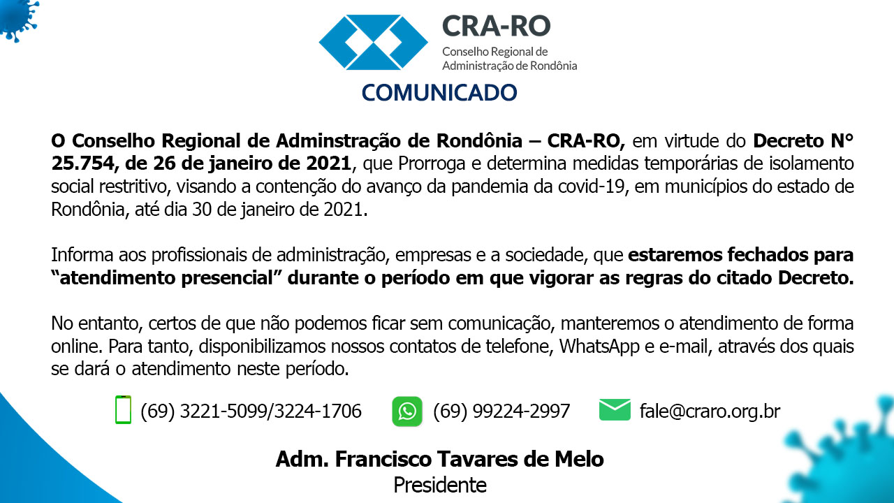 Read more about the article Comunicado CRA-RO