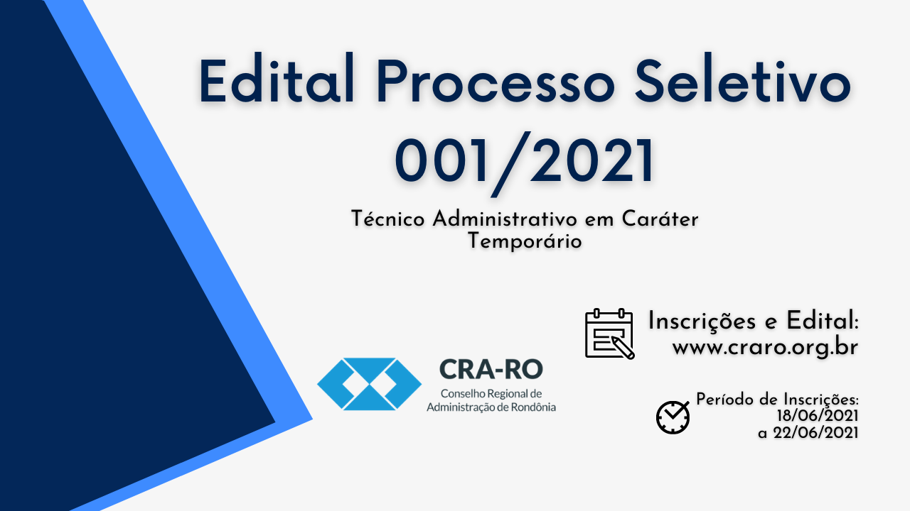 Read more about the article Processo Seletivo Simplificado 2021 CRA-RO