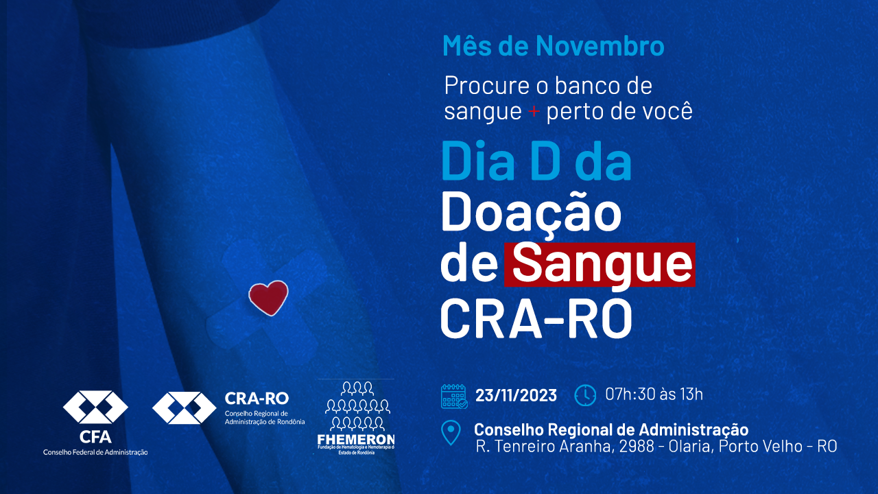 You are currently viewing CRA-RO promove ação na Semana do Doador de Sangue na sede da Autarquia